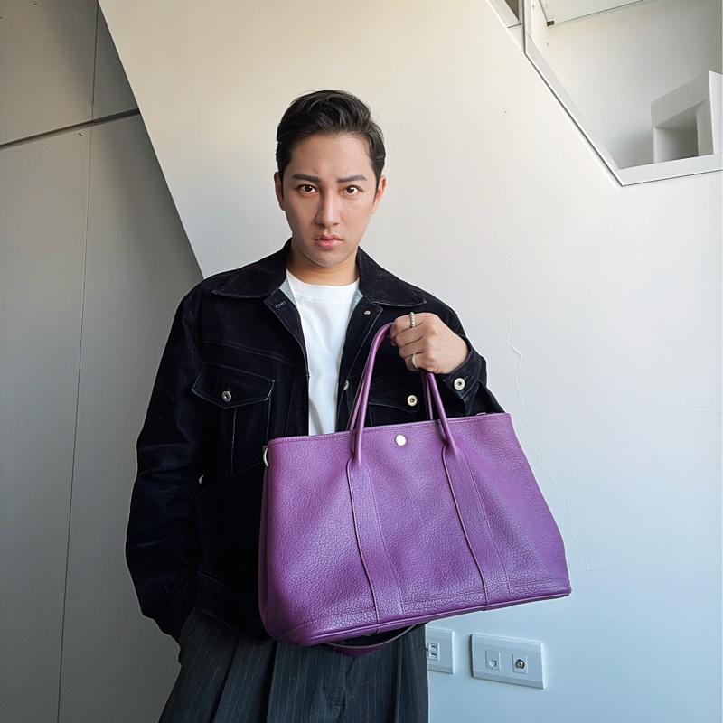 🐴愛馬仕 Hermes Garden party36公分 限量海葵紫 現專櫃售價234490 #讓藏79800 尺寸•長36-高26.5-寬17 9成新-4