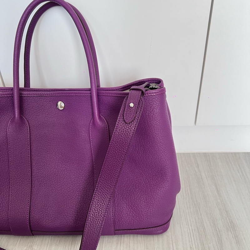 🐴愛馬仕 Hermes Garden party36公分 限量海葵紫 現專櫃售價234490 #讓藏79800 尺寸•長36-高26.5-寬17 9成新-6