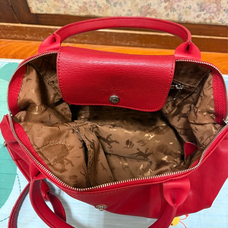 《限時大降價》Longchamp 絕版小羊皮 9成新 國外購入 唯底部有正常使用痕跡-2