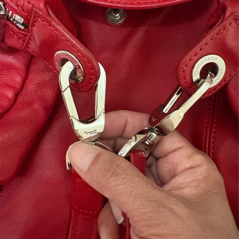 《限時大降價》Longchamp 絕版小羊皮 9成新 國外購入 唯底部有正常使用痕跡-12