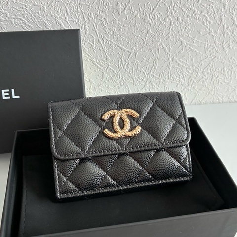 Chanel雙面扣式短夾 mini短夾