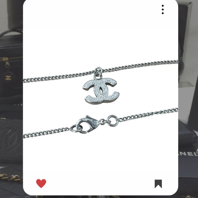 🛍️🎁 26 🔥 3月新品上架 💘 香奈兒 Chanel 經典銀色閃鑽頸鍊🔥 香奈兒熱賣款 香奈兒經典款-1