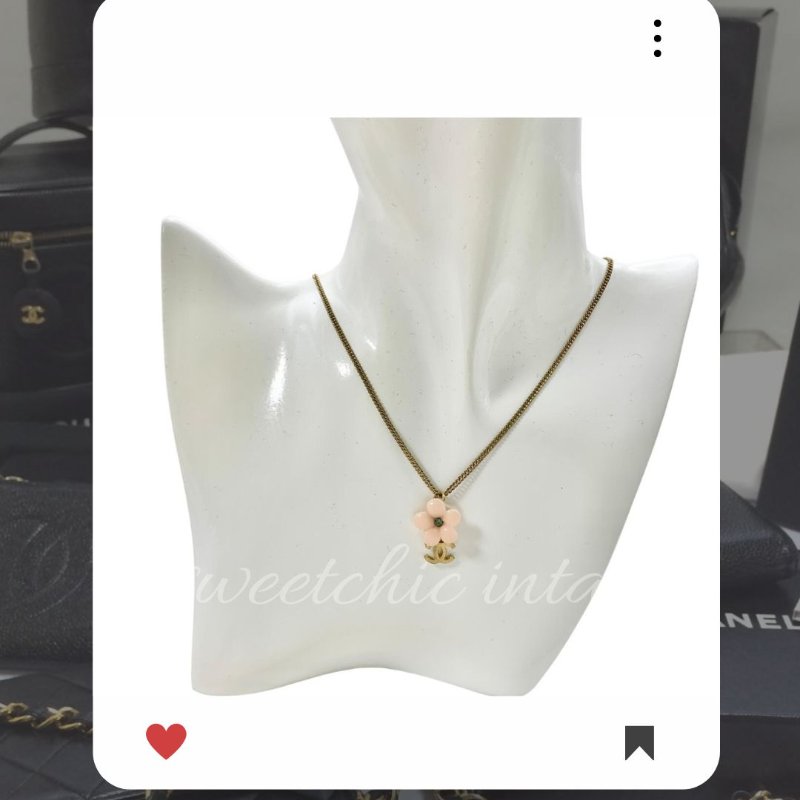 🛍️🎁 26 🔥 3月新品上架 💘 香奈兒 Chanel 經典粉色花朵金色CC頸鍊🔥 香奈兒熱賣款 香奈兒經典款-2