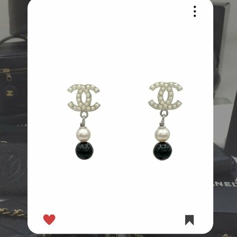 🛍️🎁 26 🔥 3月新品上架 💘 香奈兒 Chanel 珍珠銀色黑色球耳環🔥 香奈兒熱賣款 香奈兒經典款 耳環 CHANEL EARRING