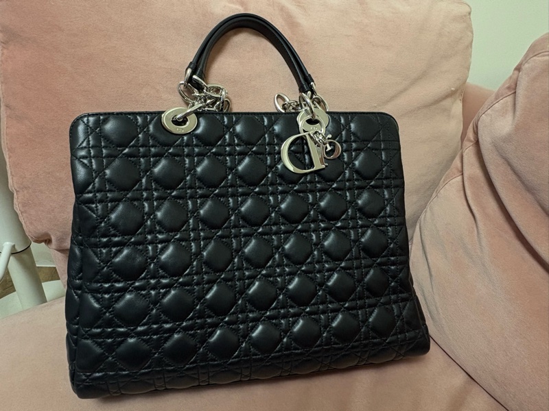 Dior Lady Dior Large 黑色羊皮 36cm 經典款-1