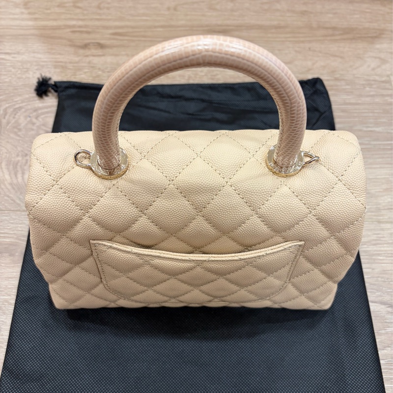 CHANEL COCO Handle 24cm(奶茶色）Flap-3