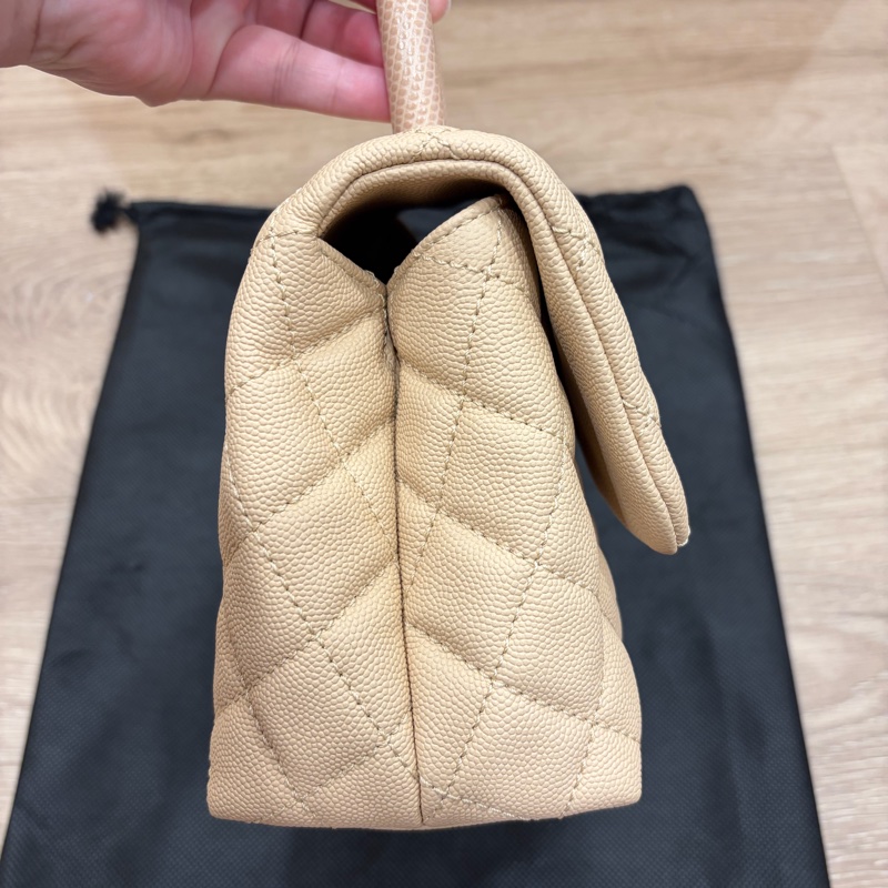 CHANEL COCO Handle 24cm(奶茶色）Flap-4