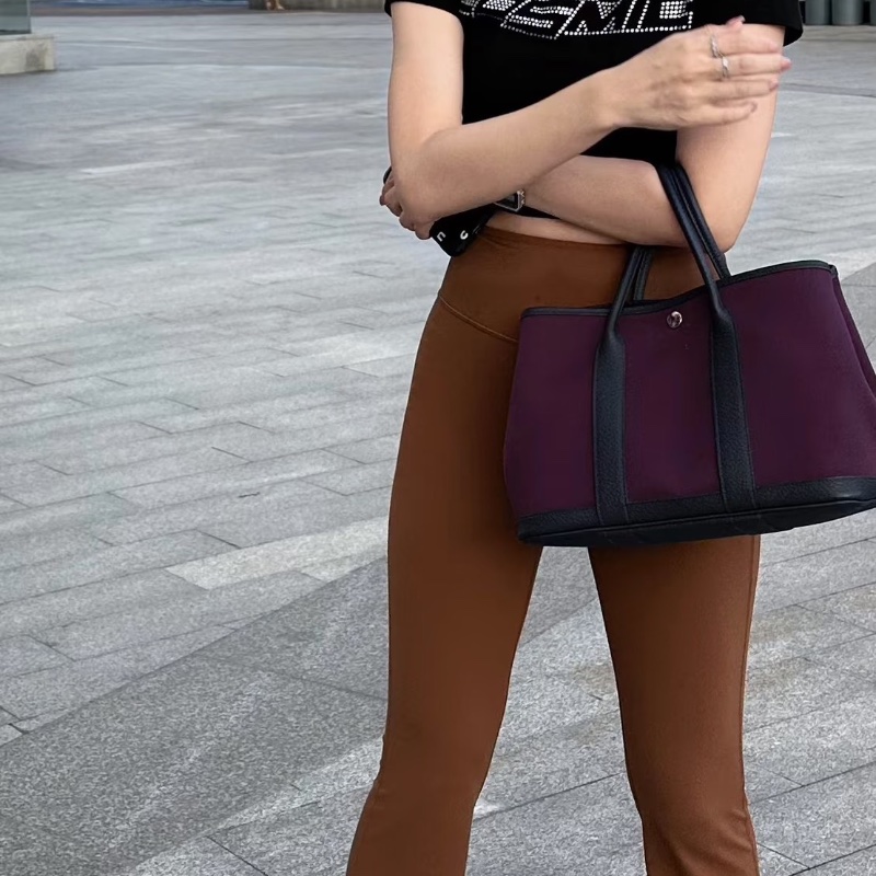 HERMES 帆布拼皮花園30手提包30*21*14 98新配件塵袋-0