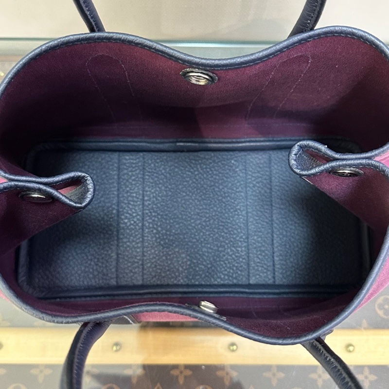 HERMES 帆布拼皮花園30手提包30*21*14 98新配件塵袋-2