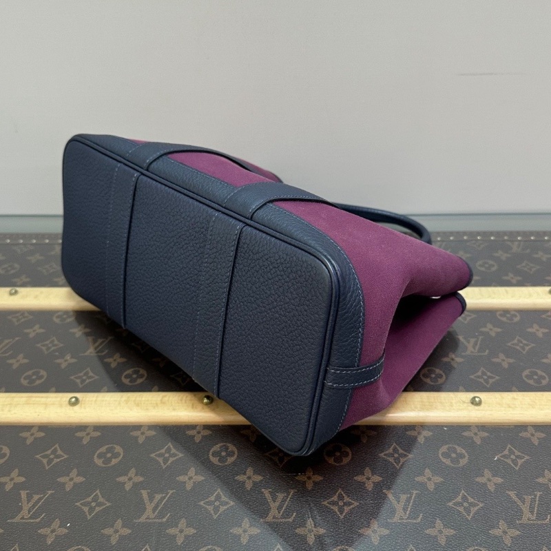 HERMES 帆布拼皮花園30手提包30*21*14 98新配件塵袋-4