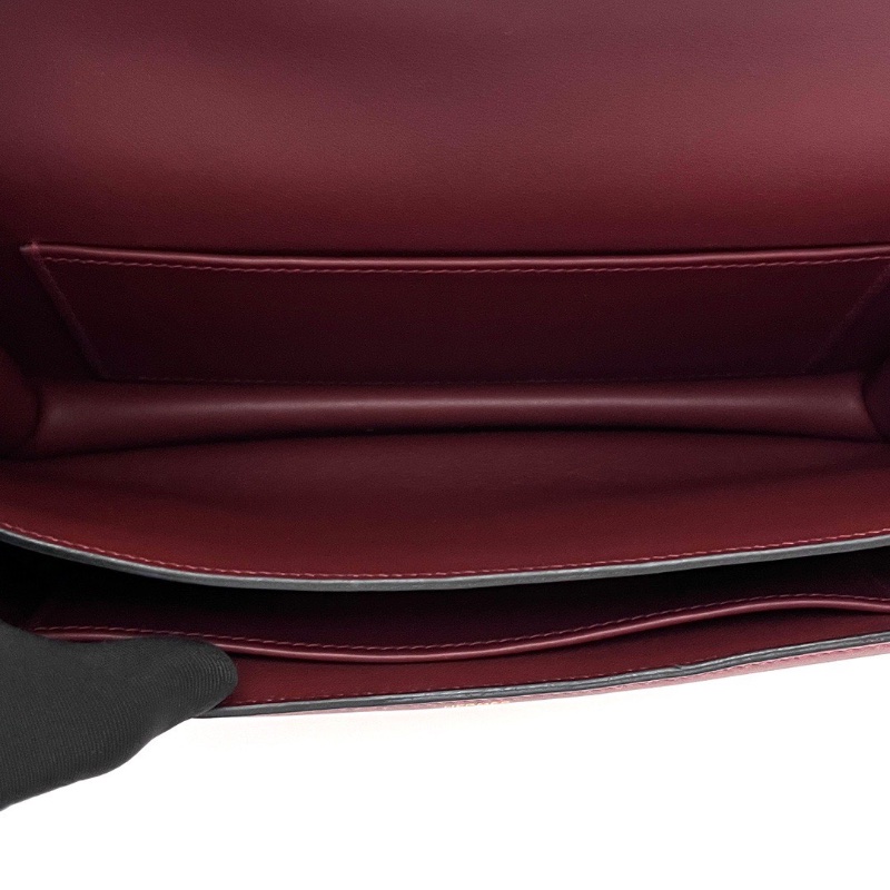 HERMES 波爾多紅金扣 橫版康康肩背斜背包25*13*3 98新配件塵袋-3