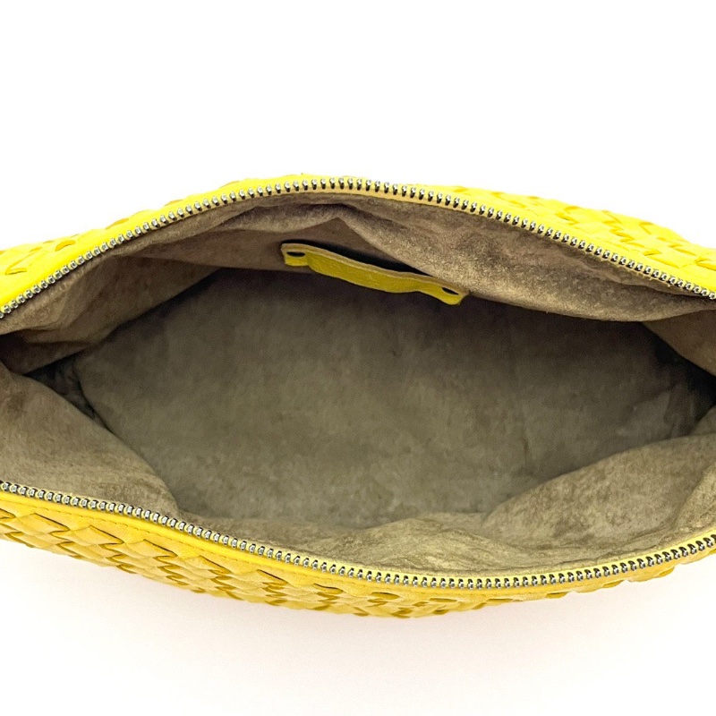 BV黃色全皮編織 hobo 飯盒手提腋下包24*18*12 98新配件塵袋-2