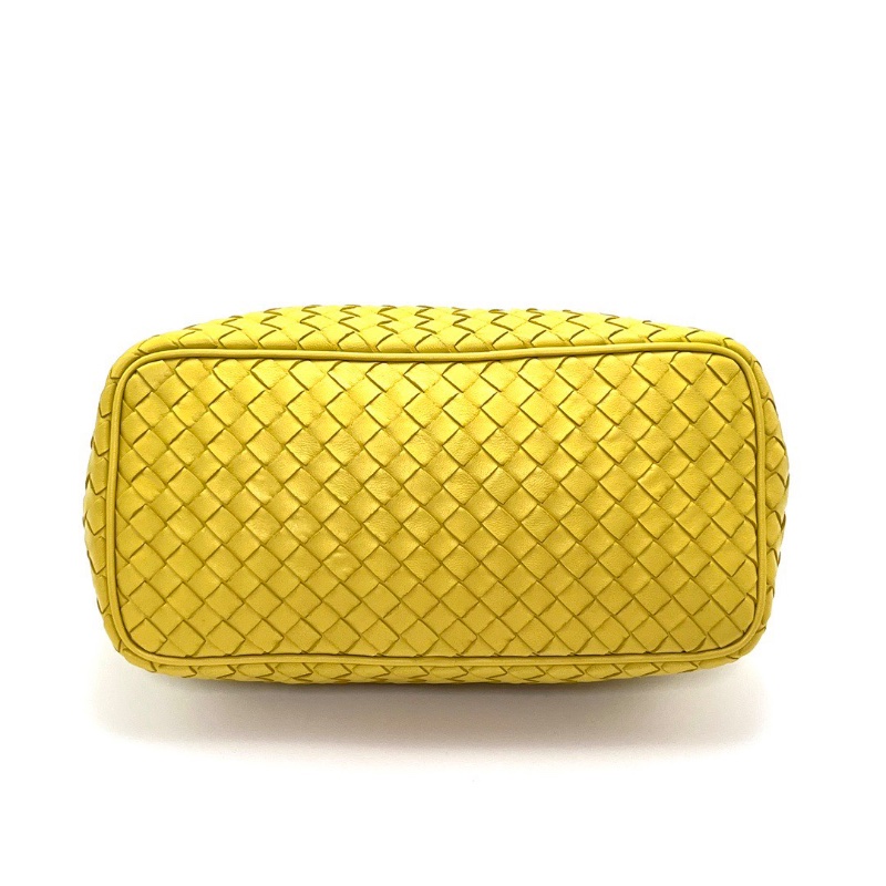 BV黃色全皮編織 hobo 飯盒手提腋下包24*18*12 98新配件塵袋-4
