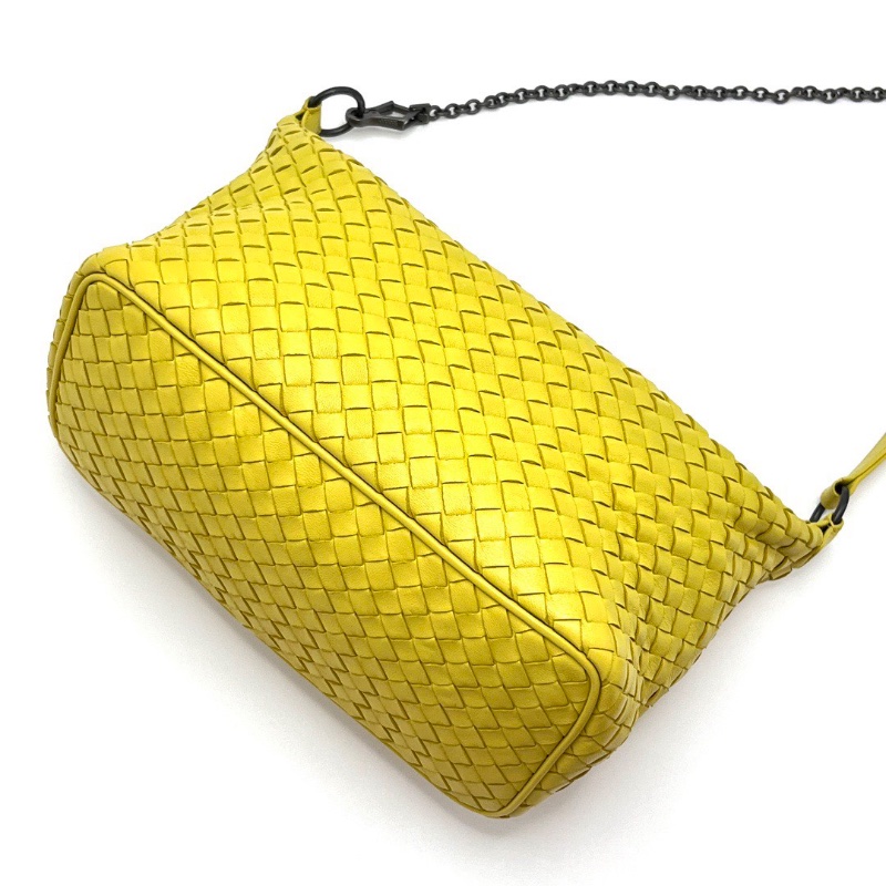 BV黃色全皮編織 hobo 飯盒手提腋下包24*18*12 98新配件塵袋-5
