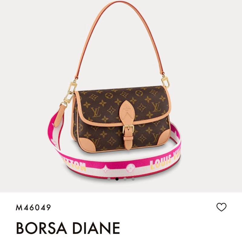 【96新 ✨ 全網最低價！】LV Diane法棍包粉肩帶 芯片款 經典老花（賣得快～下單前先詢問庫存❗️）-1