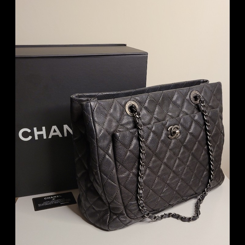 CHANEL⚡ 鏈條肩背包 魚子醬皮-0