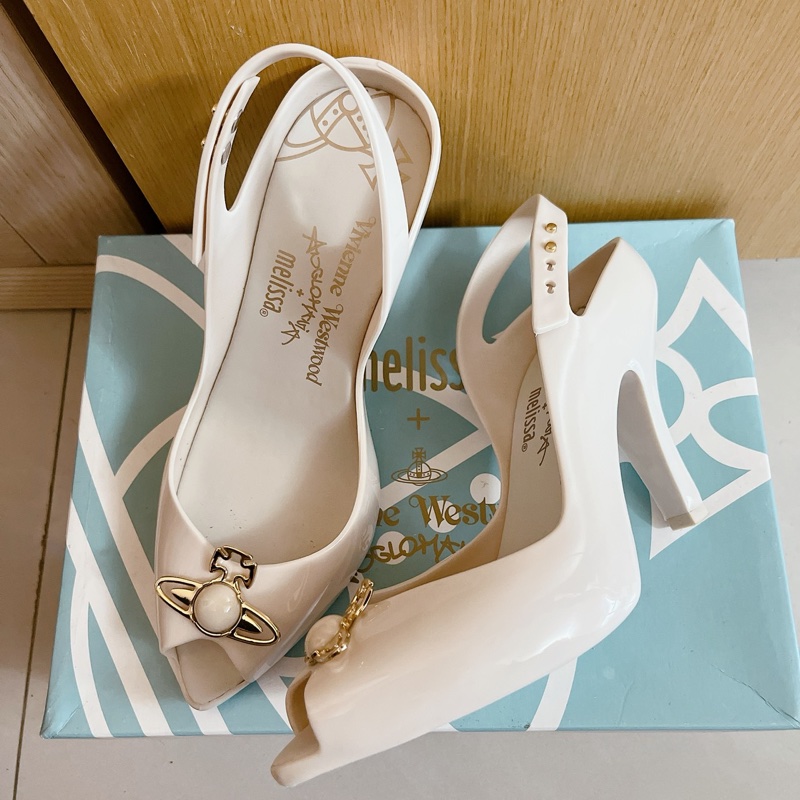 Vivienne Westwood x Melissa香香鞋土星LOGO僅試穿米白色38號-3