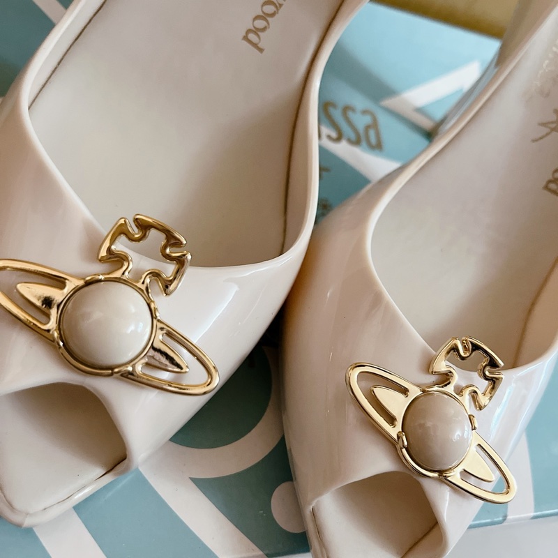 Vivienne Westwood x Melissa香香鞋土星LOGO僅試穿米白色38號-5