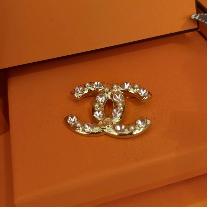 chanel 幾乎全新胸針 粉紅鑽-4