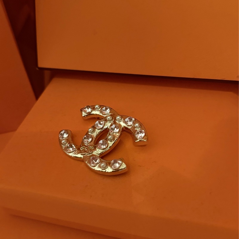 chanel 幾乎全新胸針 粉紅鑽-5
