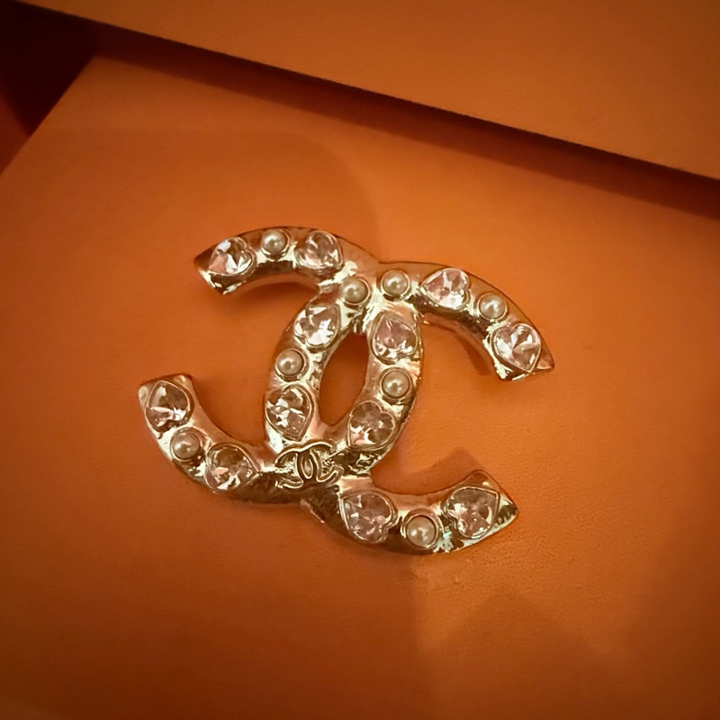 chanel 幾乎全新胸針 粉紅鑽-7