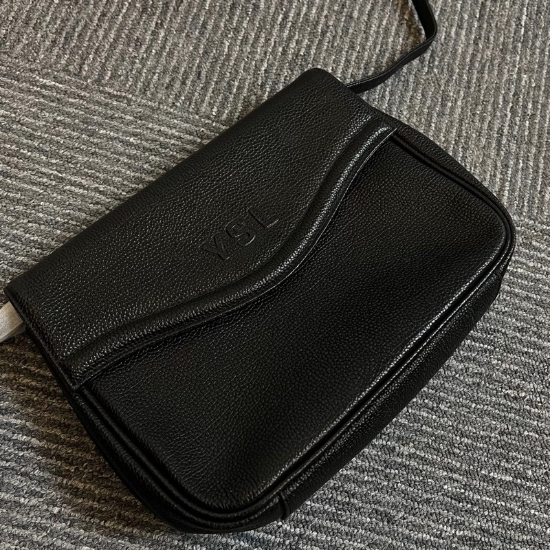 Yves Saint Laurent 肩背包YSL 壓花皮革《中古絕版稀有款》-0