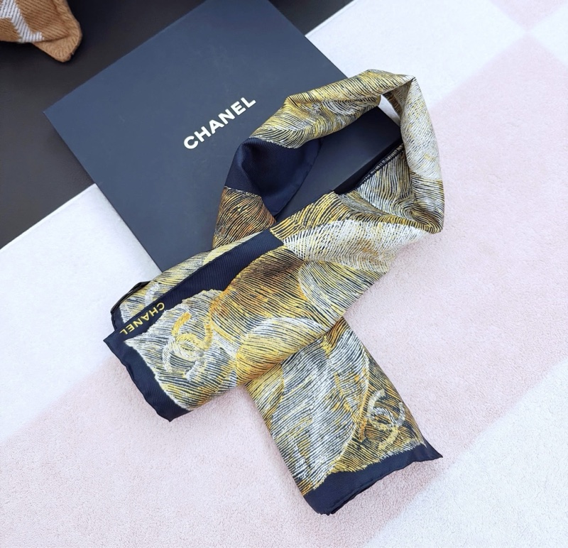 Chanel 香奈兒VIC 絲巾/中秋系列/深藍色/90*90cm/全新美品-1