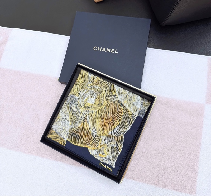 Chanel 香奈兒VIC 絲巾/中秋系列/深藍色/90*90cm/全新美品-3