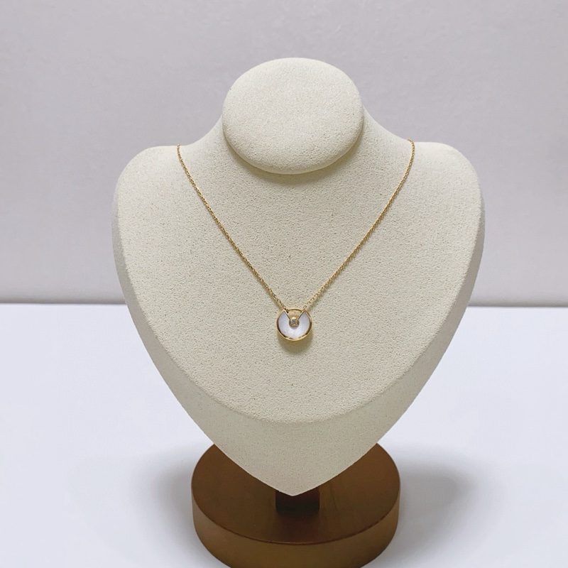 Cartier卡地亞Amulette de Cartier超小號款白貝母幸運符項鍊，附件：盒 保卡-2