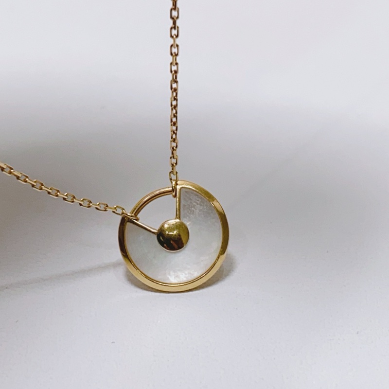 Cartier卡地亞Amulette de Cartier超小號款白貝母幸運符項鍊，附件：盒 保卡-3