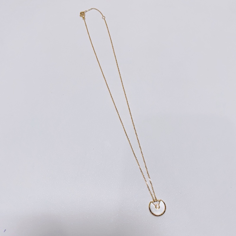 Cartier卡地亞Amulette de Cartier超小號款白貝母幸運符項鍊，附件：盒 保卡-4