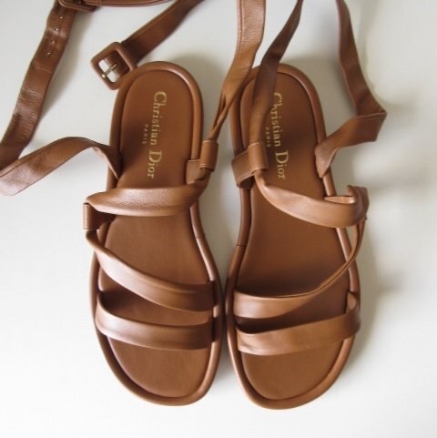 迪奧Christian Dior小羊皮芭蕾舞鞋/焦糖色羅馬風涼鞋-3