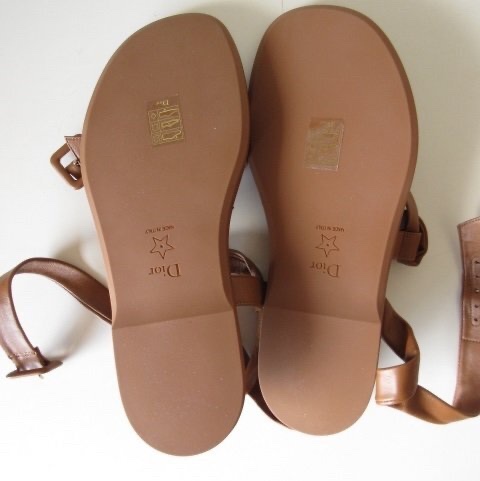 迪奧Christian Dior小羊皮芭蕾舞鞋/焦糖色羅馬風涼鞋-8