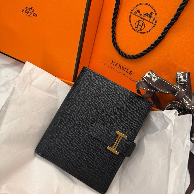 Hermes Bearn Compact 黑色短夾-0