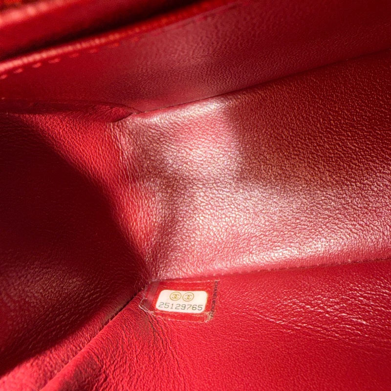 Chanel珠光酒紅 大Mini flap 20cm 魚子醬 荔枝皮 限量款 series 25-14