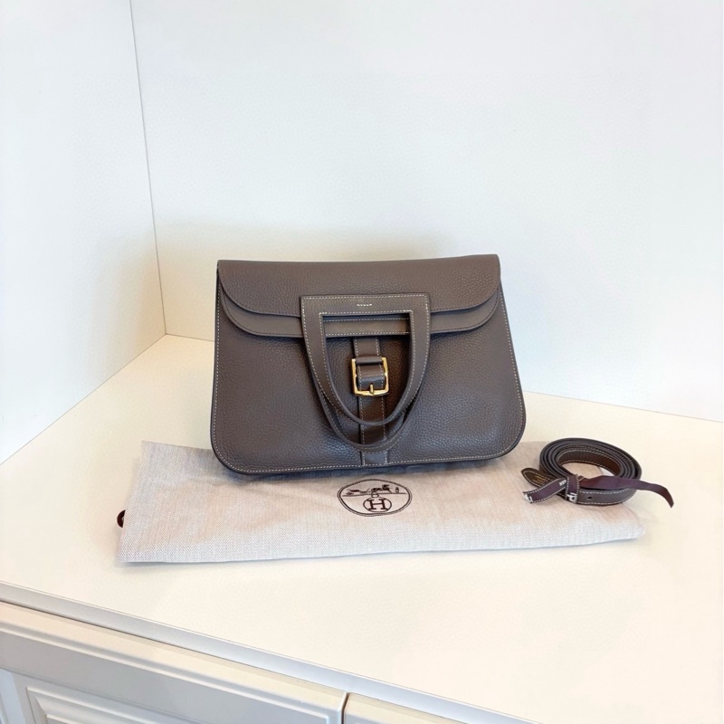 98新Hermes愛馬仕 Halzan31 錫器灰哈喇子/哈啦贊 稀少-0