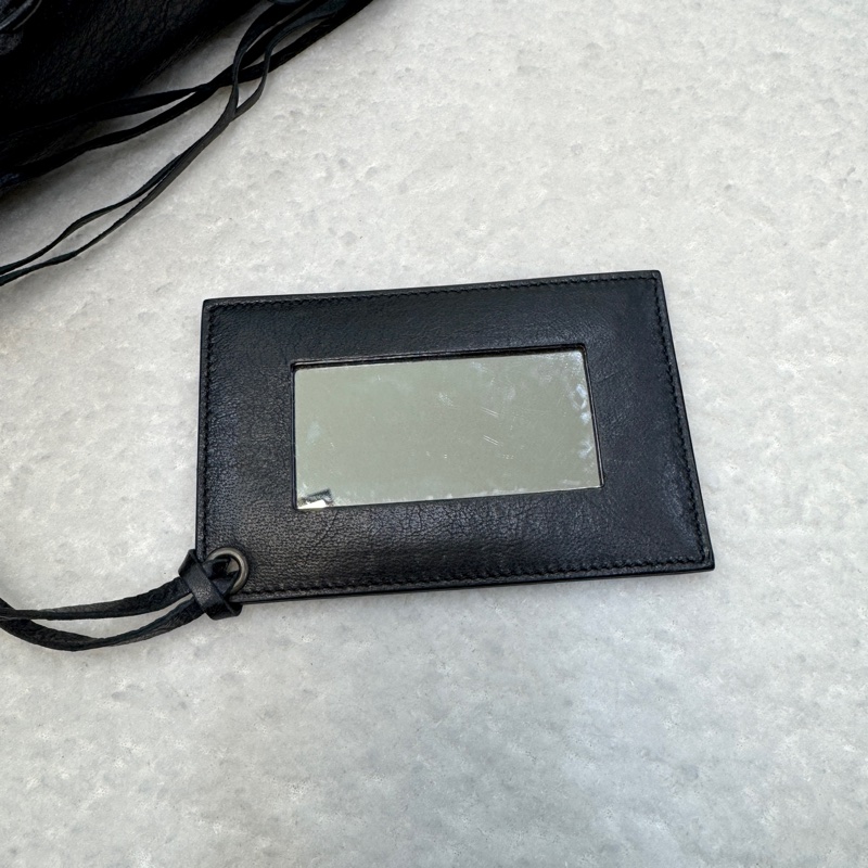 Balenciaga 巴黎世家黑色牛皮 Le City中號機車包 黑金釦手提斜背包-35