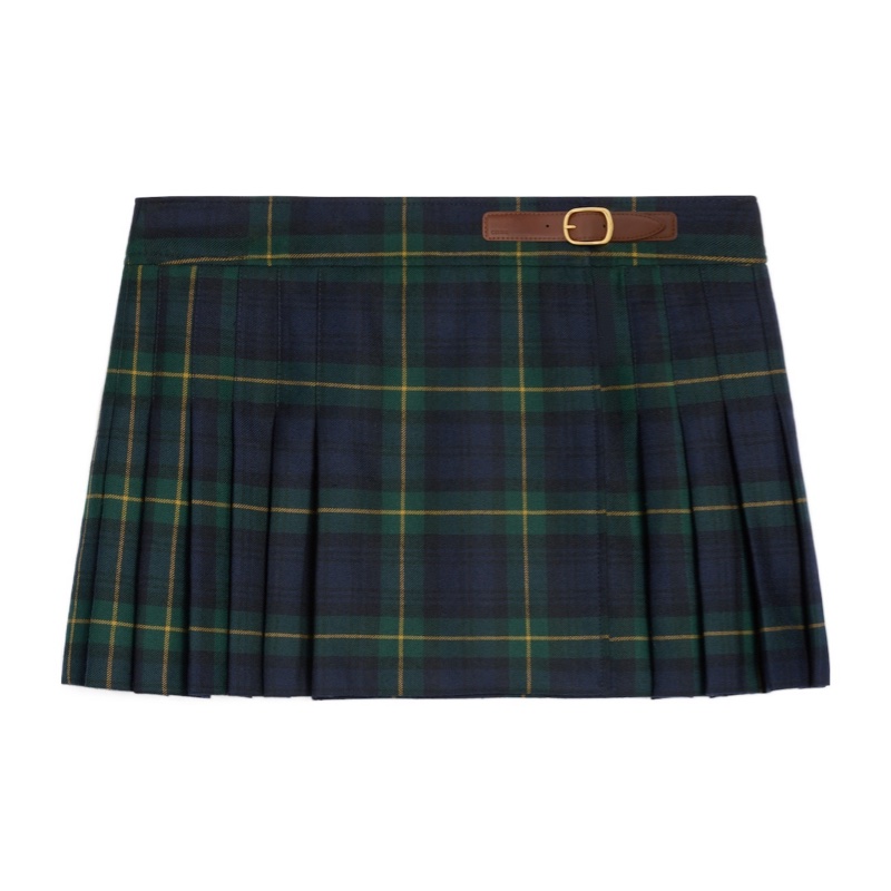 Celine 女士 蘇格蘭格紋羊毛迷你裙36F 38F FR-34 FR-36 FR-38 FR-40碼-3