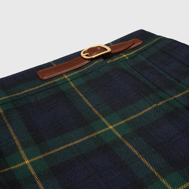 Celine 女士 蘇格蘭格紋羊毛迷你裙36F 38F FR-34 FR-36 FR-38 FR-40碼-4