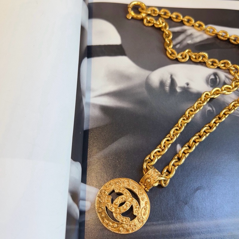 98新🆕Chanel香奈兒 中古大雙C葡萄藤粗金項鍊 絕版小極品✨各路博主中古迷同款 鏈長約68c-2