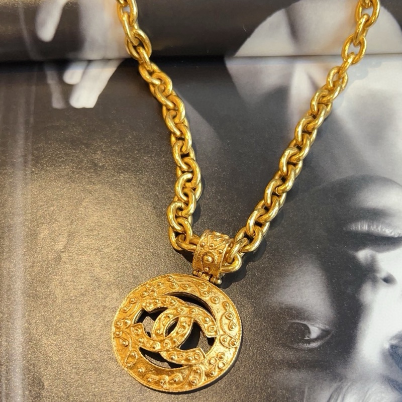 98新🆕Chanel香奈兒 中古大雙C葡萄藤粗金項鍊 絕版小極品✨各路博主中古迷同款 鏈長約68c-6