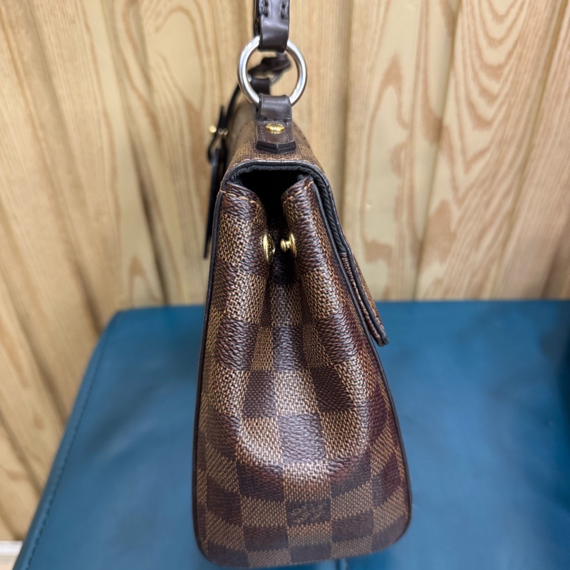 LouisVuitton Bond street BB棕棋盤格拼黑色全皮 有肩帶 日常通勤很百搭 手提肩背都可以-5