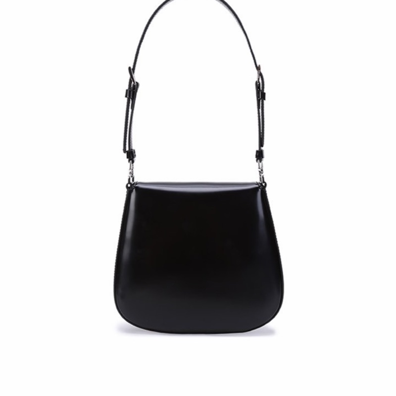 Prada 女士 Cleo 亮面皮革迷你徽標單肩包均碼碼MINI、17 X 3 X 14.5 CM-4