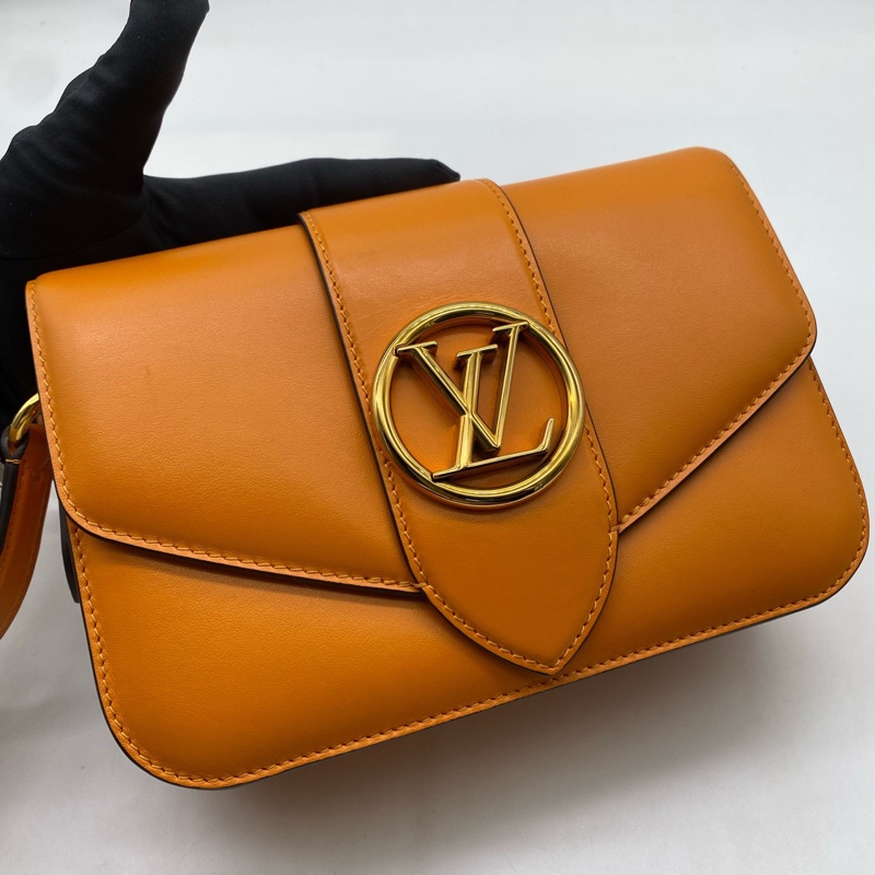 LouisVuitton路易威登 Pont 9芯片款 磨面花卉磁扣 牛皮 手袋單肩-0