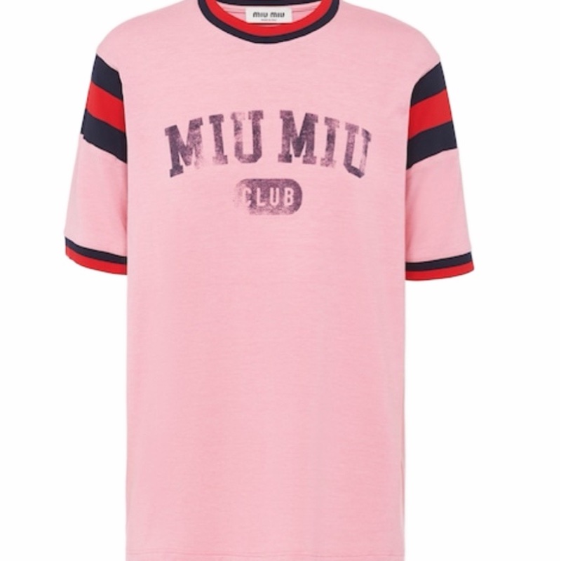 Miu Miu 女士 印花平紋針織 T 恤XS碼-0