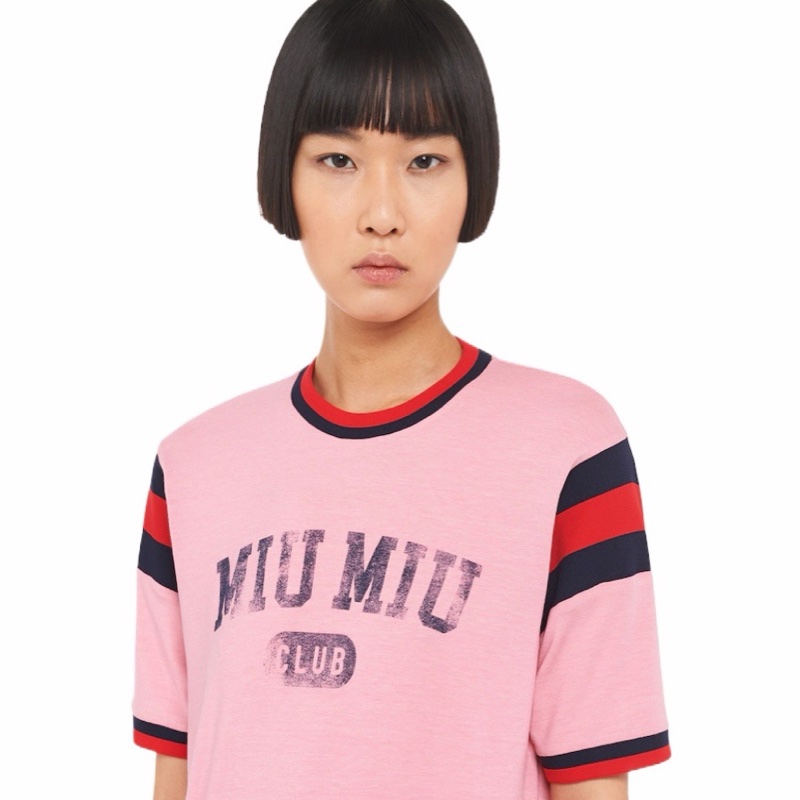 Miu Miu 女士 印花平紋針織 T 恤XS碼-2