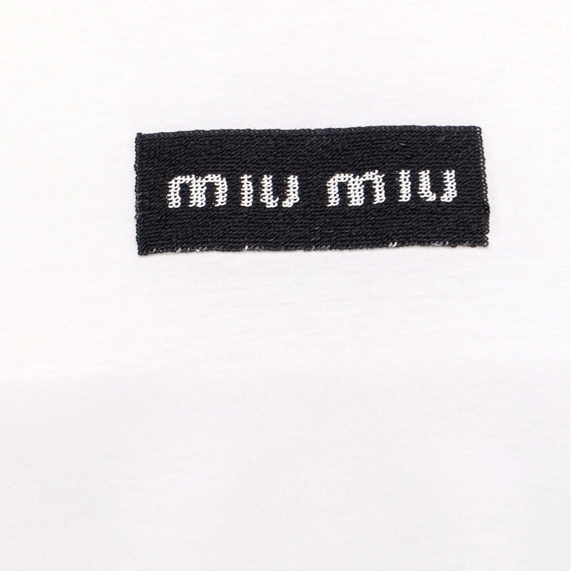 Miu Miu 女士 圓領徽標T恤XS S M碼-3