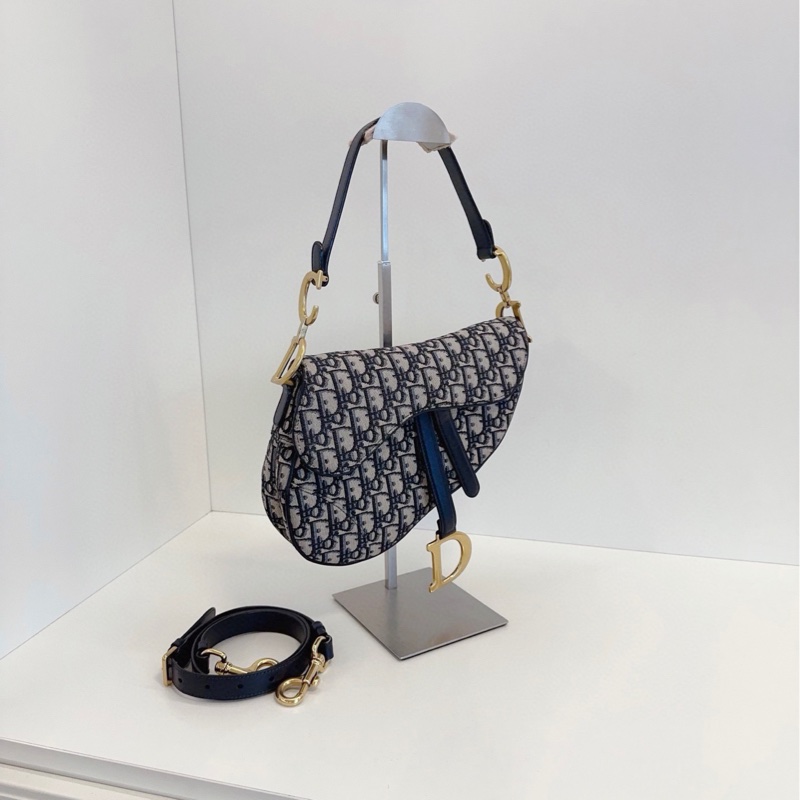 ✨Dior Saddle 刺繡老花馬鞍包 中號 新款細肩帶👑-3