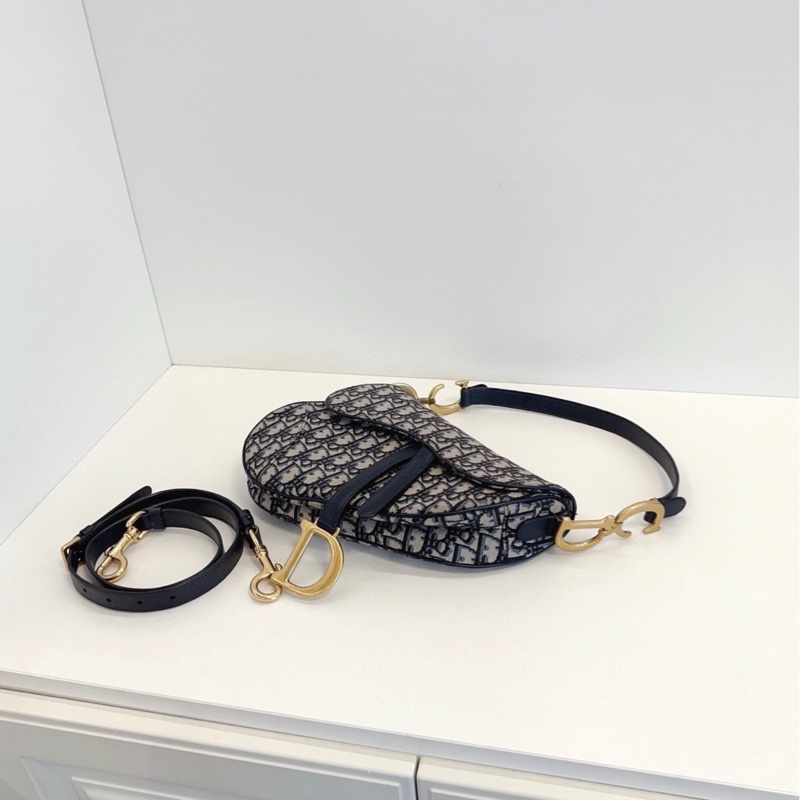 ✨Dior Saddle 刺繡老花馬鞍包 中號 新款細肩帶👑-6
