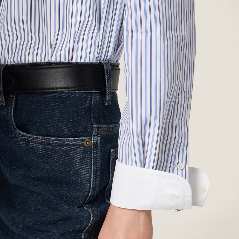 Miu Miu 女士 條紋府綢襯衫IT-38 IT-40 IT-42 IT-44碼-2